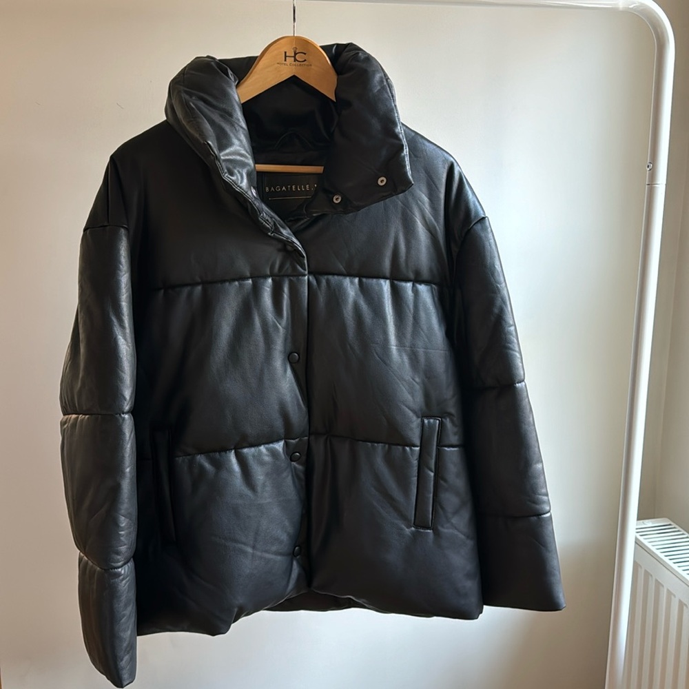 Bagatelle NYC Faux Leather Puffer Jacket